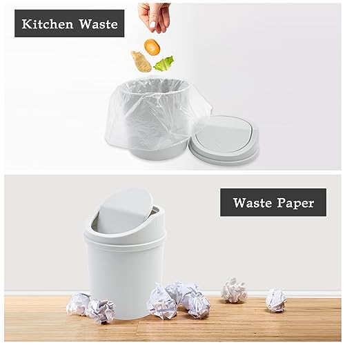 Dotbengc Mini Desk Trash Can with 90 Trash Bags, Small Garbage Can, Countertop Trash Can, Tiny Waste Basket for Bathroom Desktop Bedroom Kitchen Office Table