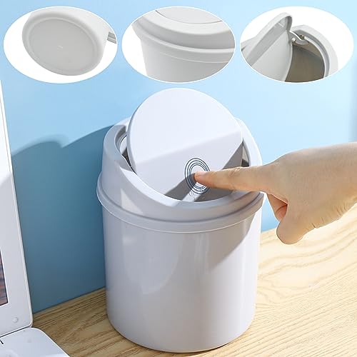 Dotbengc Mini Desk Trash Can with 90 Trash Bags, Small Garbage Can, Countertop Trash Can, Tiny Waste Basket for Bathroom Desktop Bedroom Kitchen Office Table