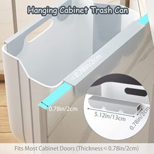 SHAIDOJIO Hanging Kitchen Trash Can, Collapsible Trash can for Kitchen, Wall Mounted Foldable Small Garbage Can Compost Bin, 2.6 Gallon Under Sink Waste Bin for Cabinet/Bedroom/Car/Bathroom (Grey)