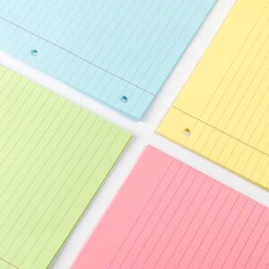 Mr. Pen- Colored Loose Leaf Paper Wide Ruled, 100 Sheets, 8” x 10.5”, 3- Hole Punched, Notebook Paper, Lined Paper, Binder Paper, Writing Paper, Filler Paper, Wide Ruled Notebook Paper