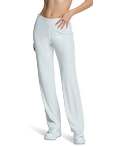 juicy couture long velour pants with back bling cream soda lg (us 10-12)