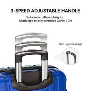 Strenforce Luggage Sets ABS Durable Suitcase Sets Spinner Wheels TSA Lock 3 Piece Luggage Set(20/24/28),Blue