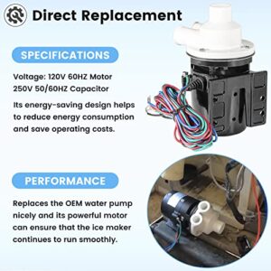 APTA92P10WD1 Water Pump Motor Assembly Fits for Hoshizaki Ice Machine Includes Capacitor Replacement for KM500MAH, KM630MAH, KM900MAH