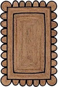 2x3, 2x4, 2x5, 2x6, 2.6x6 2.6x8 2.6x10 ft. hand braided natural jute and recycle cotton rug patio rug/handmade rug (4x6 ft. area rug)