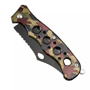 JNEPro Camo Knife | Stainless Steel Blade and Handle | Non-Linear Locking Folding Knife | Pocket Knife | Camouflage | Thin and Lightweight | EDC | Outdoor and Tactical | 3 inch Blade