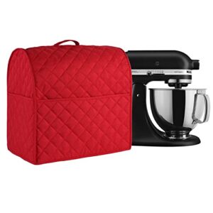 Stand Mixer Cover compatible with Kitchenaid Mixer, Fits All Tilt Head & Bowl Lift Models with 3 Organizer Bag for Accessories. (Red, For Tilt Head 4.5-5 Quart)