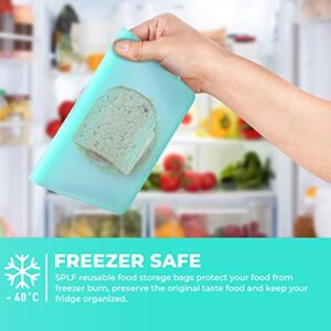 Reusable Silicone Food Storage Bags (Large 32oz = 1 Quart). These Zip Top Reusable Silicone Containers Make Great Freezer, and Oven Bags and Can Handle Extreme Temperatures. Airtight Zip Seal.