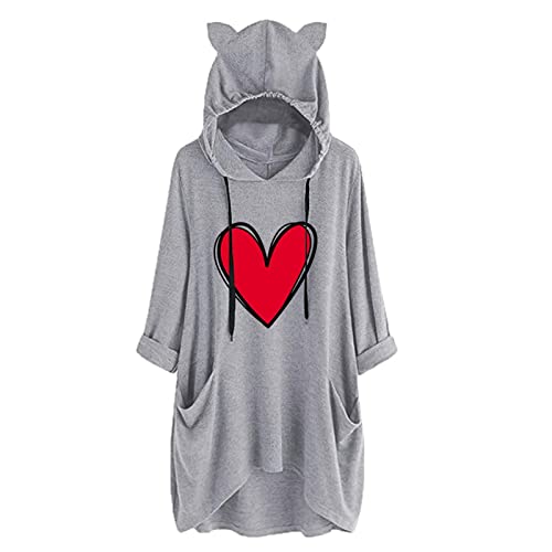 GIANTHONG Suetas De Heart Shirt Valentines Heart Top Women Cute Valentines Day Shirts for Women Souvenirs Sweaters for Womens Red Cropped Hoodie Zip Up Valentine’s Day Shirt