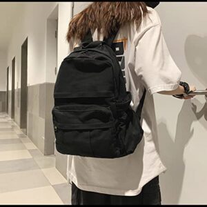 GAXOS Laptop Backpack for Women Travel Canvas Backpack for Women Vintage Black Aesthetic Backpack for School