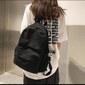 GAXOS Laptop Backpack for Women Travel Canvas Backpack for Women Vintage Black Aesthetic Backpack for School