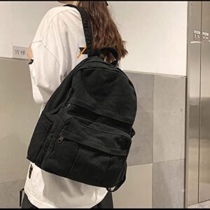 GAXOS Laptop Backpack for Women Travel Canvas Backpack for Women Vintage Black Aesthetic Backpack for School