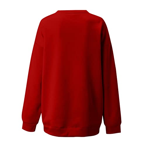 Heart Print Sweater for Women Y2k Winter Clothes Suetas Team Queso Eyelash Sweaters Womens Summer Sweaters Cloth Sets for Women Valentine T Shirt Red