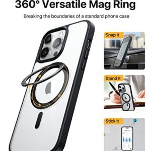 andobil Designed for iPhone 14 Pro Case - Compatible with Magsafe - 360° Rotatable Ring Stand - Shockproof Kickstand Slim Thin Phone Case for iPhone 14 Pro - [2023 EasyRelax Series] - Clear