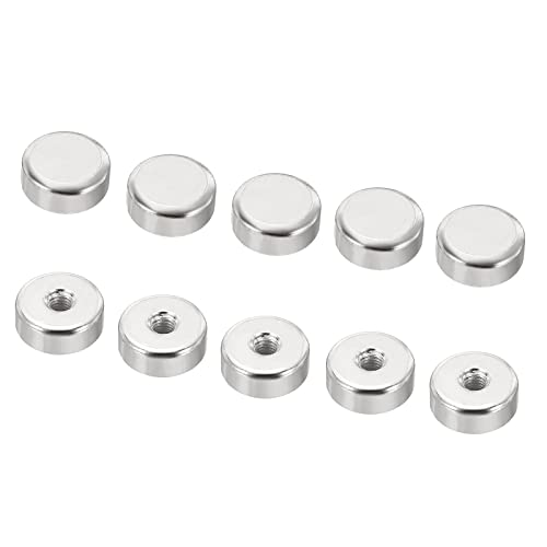 PATIKIL M4x0.7 Cap Nut, 10 Pack Acorn Nut Screw Cap Insert Bolt Cover Flat Female Thread Decorative Hardware Fittings Lamp Light Fixtures Silver Tone