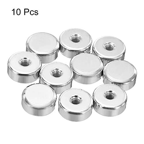 PATIKIL M4x0.7 Cap Nut, 10 Pack Acorn Nut Screw Cap Insert Bolt Cover Flat Female Thread Decorative Hardware Fittings Lamp Light Fixtures Silver Tone