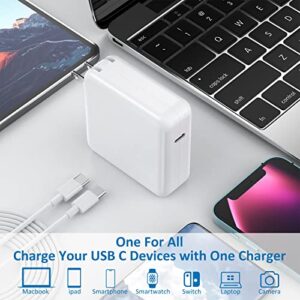 Mac Book Charger - 10ft 118W Mac Book Pro Charger, Mac Book Air Charger, USB C Charger Compatible for MacBook Pro 16 15 14 13 Inch, MacBook Air 15 13 Inch, Ipad, Samsung and All USB C Devices