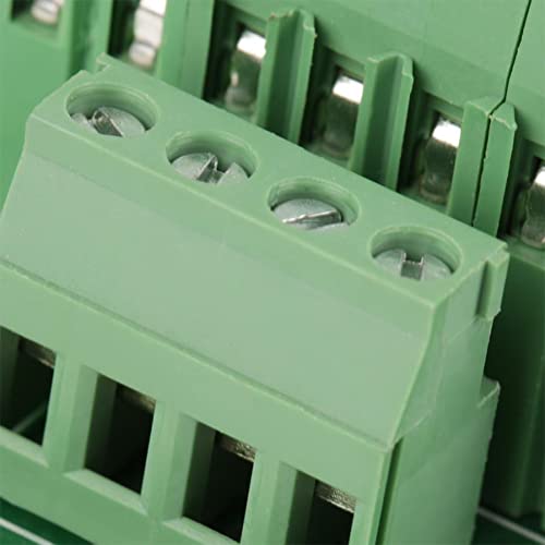 Jienk DIN Rail Mount 10A 300V 20Position 20P to 20P Screw Terminal Block Distribution Module