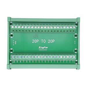 Jienk DIN Rail Mount 10A 300V 20Position 20P to 20P Screw Terminal Block Distribution Module