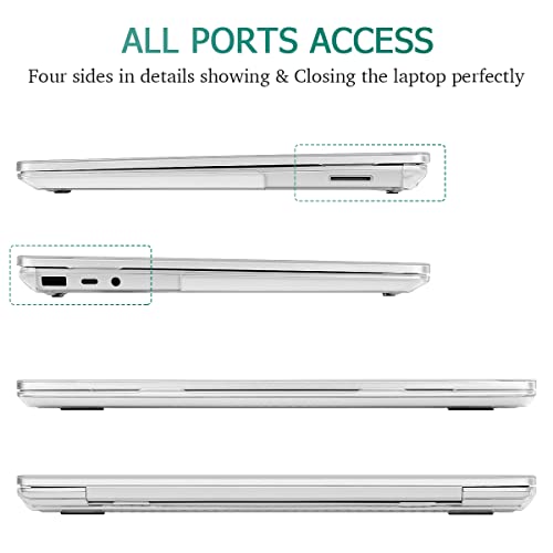 May Chen Case Compatible for 13.5" Microsoft Surface Laptop 5/4/3 with Metal Palm Rest Model 1951/1868, Plastic Hard Shell Case with Screen Protector + Keyboard Cover + Dust Plug, Crystal Clear