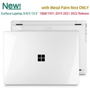 May Chen Case Compatible for 13.5" Microsoft Surface Laptop 5/4/3 with Metal Palm Rest Model 1951/1868, Plastic Hard Shell Case with Screen Protector + Keyboard Cover + Dust Plug, Crystal Clear