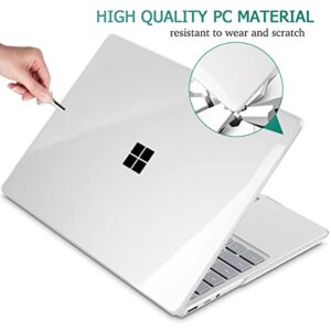 May Chen Case Compatible for 13.5" Microsoft Surface Laptop 5/4/3 with Metal Palm Rest Model 1951/1868, Plastic Hard Shell Case with Screen Protector + Keyboard Cover + Dust Plug, Crystal Clear