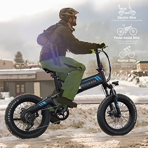 TotGuard Electric Bike,20" x4.0 Fat Tire Electric Bike for Adults,500W 20MPH Foldable Ebike,48V 10Ah Removable Battery, Snow Beach Mountain Electric Bicycle with Dual Shock Absorber, Shimano 7-Speed