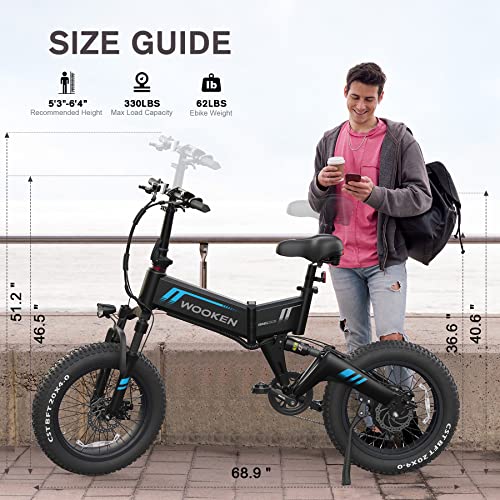 TotGuard Electric Bike,20" x4.0 Fat Tire Electric Bike for Adults,500W 20MPH Foldable Ebike,48V 10Ah Removable Battery, Snow Beach Mountain Electric Bicycle with Dual Shock Absorber, Shimano 7-Speed