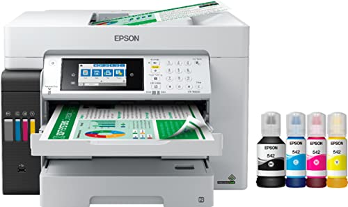 Epson EcoTank Pro ET-16600 All-in-One Supertank Wireless Color Inkjet Printer - Print Copy Scan Fax- 25 ppm, 4800 x 1200 dpi, Wide-Format 13 x 19, Auto 2-Sided Printing, 50-Sheet ADF, Voice-Activated