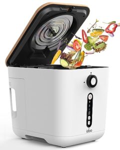 upgraded electric composter for kitchen, idoo 3l smart countertop composter indoor odorless with detachable carbon filter, auto food cycle compost machine, scrap food waste to dry compost for plants
