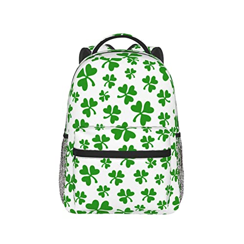 Qurdtt St.Patrick's Day Backpack, Fashion Irish Shamrock Laptop Backpack Shoulder Bag for Men Women