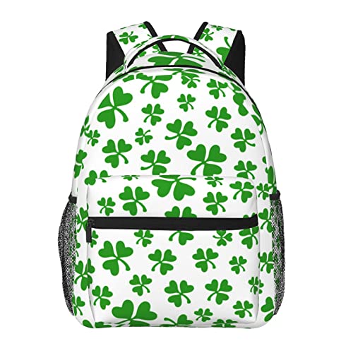 Qurdtt St.Patrick's Day Backpack, Fashion Irish Shamrock Laptop Backpack Shoulder Bag for Men Women