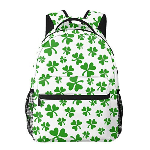 Qurdtt St.Patrick's Day Backpack, Fashion Irish Shamrock Laptop Backpack Shoulder Bag for Men Women