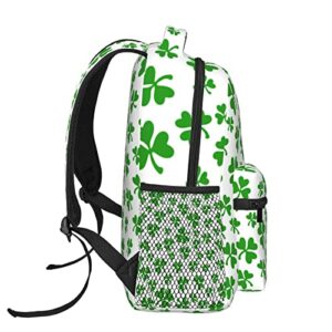 Qurdtt St.Patrick's Day Backpack, Fashion Irish Shamrock Laptop Backpack Shoulder Bag for Men Women