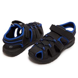 skysole boys water shoes, rugged closed toe amphibian sandals for beach, hiking & outdoor sports - black/5-6 toddler