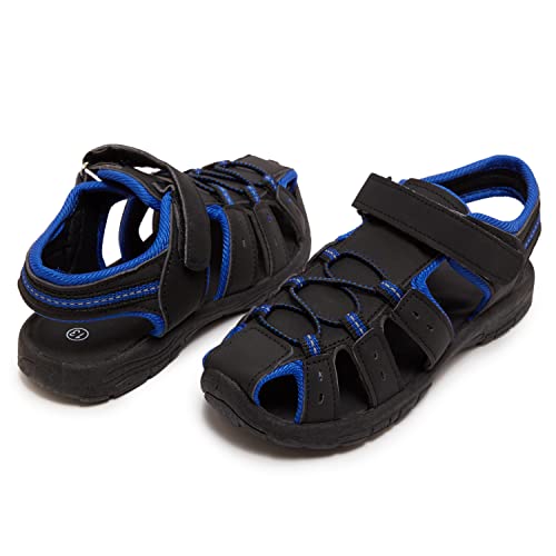 Skysole Boys Water Shoes, Rugged Closed Toe Amphibian Sandals for Beach, Hiking & Outdoor Sports - Black/5-6 Toddler