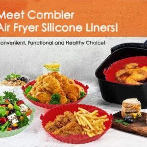 Air Fryer Silicone Liners - 2 Pcs Non-stick Non-burnt, Easy to Demold Reusable Air Fryer Silicone Liners Basket for 4-8 Quart Air Fryer Oven.