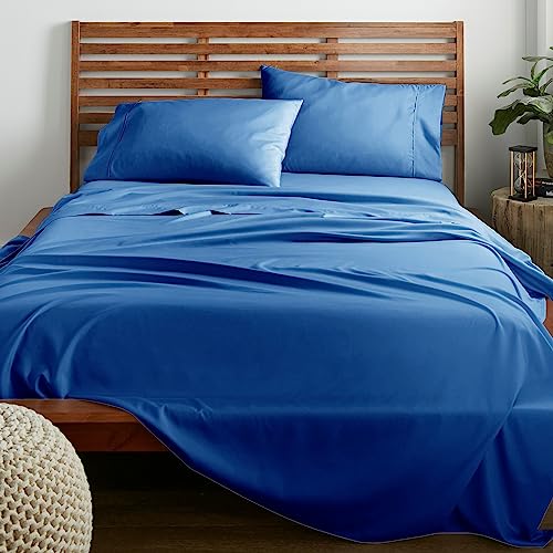 American Home Collection Deluxe 4 Piece Bed Sheets Set Deep Pocket Extra Soft Microfiber Wrinkle Free Sheets Easy Care (California King, Snorkel Blue)