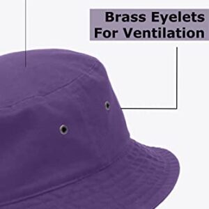 Utmost Bucket Hat 100% Cotton & Denim Lightweight Packable Outdoor Summer Beach Fishing Sun Hat(L/XL, 1pc Purple)