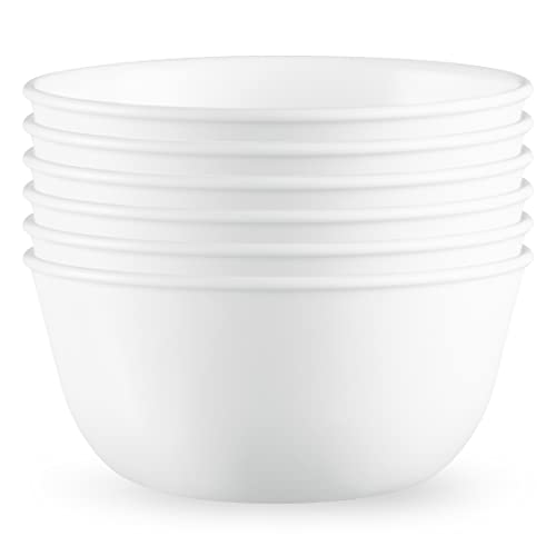 Corelle Vitrelle 18-Piece Service for 6 Dinnerware Set, Winter Frost White & Vitrelle 28-oz Soup/Cereal Bowls Set of 6, Chip & Crack Resistant Dinnerware Bowls, Winter Frost White