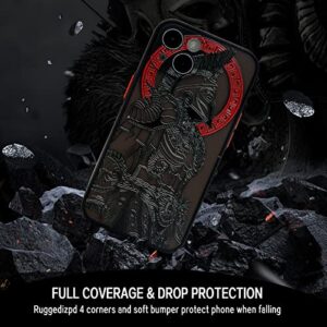 Cool Gladiator Phone Case with 3D Embossed Compatible for iPhone 13 Mini Clear Frosted Trendy Phone Case