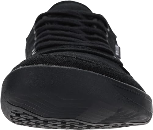 WHITIN Wide Toe Box Barefoot Sneakers for Men Canvas Minimalist Minimus Zero Drop Sole Shoes Size 11 Width 11W Walking Outdoor Training All Black 45