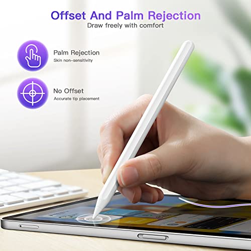 iPad Pencil 2nd Generation with Magnetic Wireless Charging, Apple Pencil 2nd Generation, Smart Pen Compatible with iPad Pro 11 in 1/2/3/4, iPad Pro 12.9 in 3/4/5/6, iPad Air 4/5, iPad Mini 6