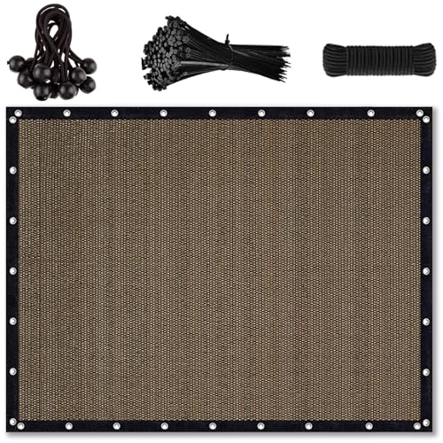 Shade&Beyond 90% Shade Cloth with Grommets, 8ft x 10ft Mesh Tarp Sun Screens for Patio, Greenhouse, Pergola, Backyard, Pet House, and Plants, Monca