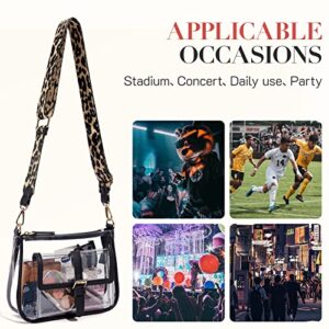 Missnine Clear Bag Stadium Approved PVC Crossbody Purse for Women Transparent Shoulder Bag with Guitar Strap for Concert Sports