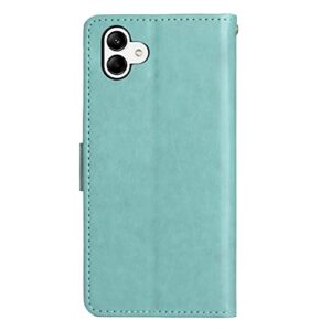 LEMAXELERS Case for Samsung A04, Galaxy A04 Wallet Case PU Leather Flip Folio Case with [Kickstand Feature] and [Card Slots] Cover for Samsung Galaxy A04 Green Bling Butterfly GH