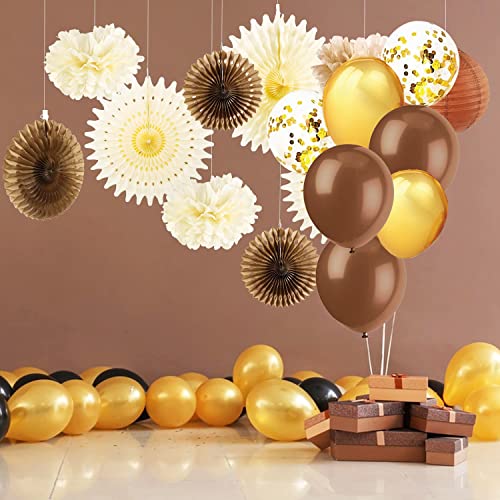 Graduation Party Decorations 2023 Brown Gold Balloons for Woodland Teddy Bear Baby Shower Wild West Cowboy Party Jungle Safari Birthday Party Decorations