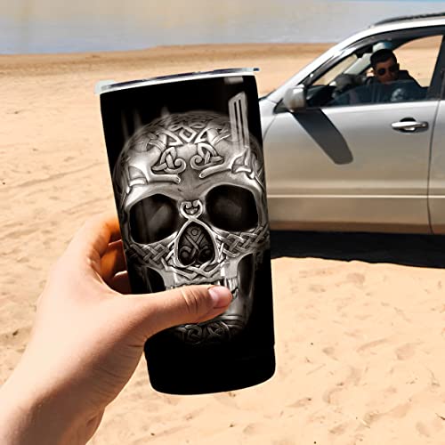 winorax Skull Tumbler 20oz Stainless Steel Travel Cup Coffee Mug Inspirational Skull Gifts for Men Women Skulls Lover Birthday Halloween Birthday Presents