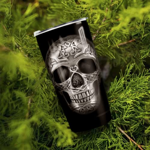 winorax Skull Tumbler 20oz Stainless Steel Travel Cup Coffee Mug Inspirational Skull Gifts for Men Women Skulls Lover Birthday Halloween Birthday Presents