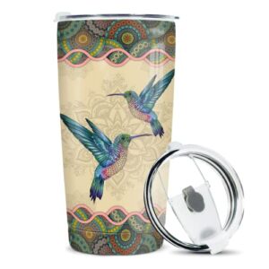 winorax hummingbird tumbler 20oz stainless steel insulated coffee travel mug cup tumblers with lid gift for women lady girl birthday christmas presents