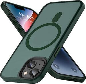 landee magnetic for iphone 13 mini case mag safe case wireless charging cover matte matte green